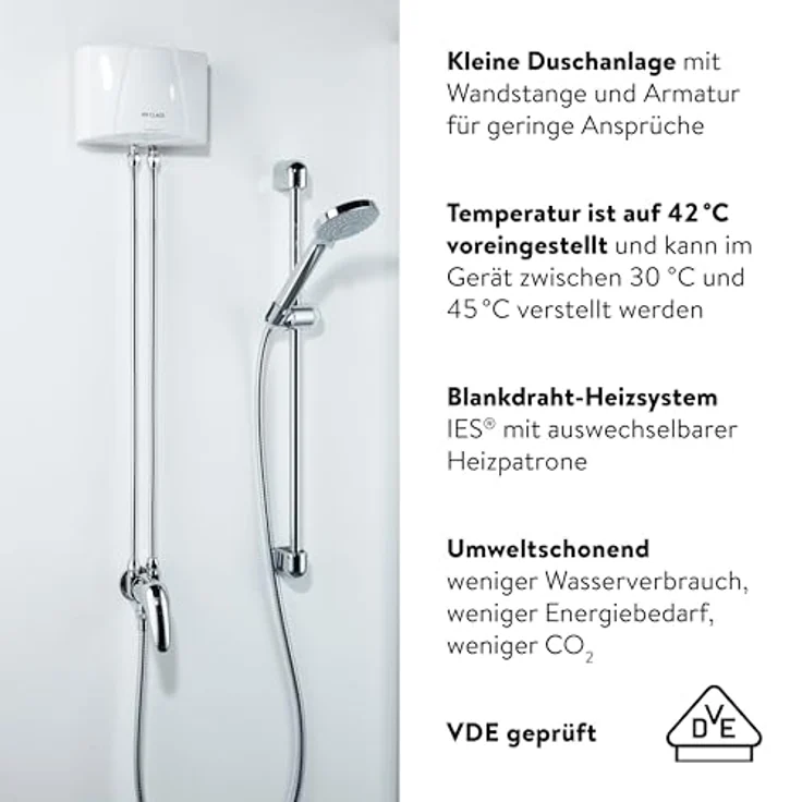 CLAGE MBX 6 Shower, Kompakter Durchlauferhitzer mit Duscharmatur, Energiesparend und sofort warmes Wasser für Garten, Pool & Gartenhaus – Bild 3
