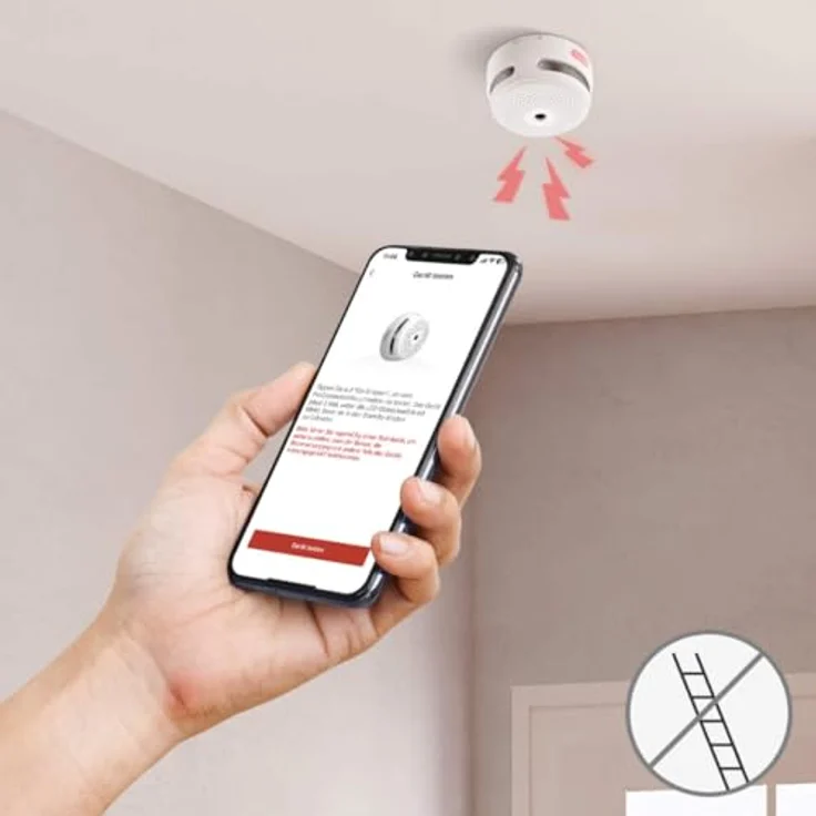 X-SENSE FS61 Smart Rauchmelder Komplett-Set, Basis + 6 Rauchmelder, weiß, 2,4-GHz-WLAN, Decken- und Wandmontage – Bild 6