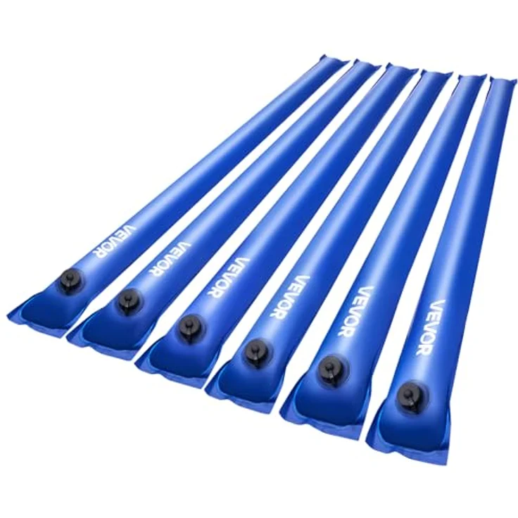 VEVOR Pool Beschwerungssack, 6er Set mit 121 cm langen, 0,4 mm dicken PVC-Säcken mit auslaufsicherem Schraubverschluss, blaue Wassersäcke zur sicheren Befestigung von Poolabdeckungen im Winter – Bild 1