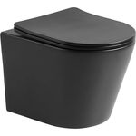 Verosan Wand-WC Nakia, spülrandloses Hänge-WC in Schwarz Matt inklusive absenkbarem WC-Sitz