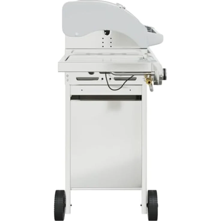 vidaXL Gasgrill mit 7 Flammen Silbern Edelstahl, großzügige Grillfläche und stabil auf Rädern – Bild 5