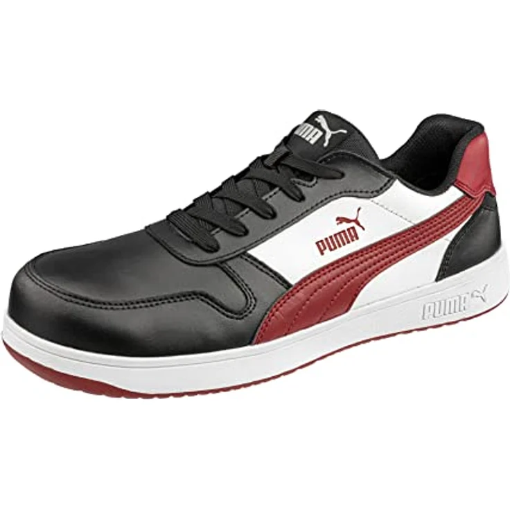 Puma Sicherheitsschuhe Frontcourt Blk/Wht/Red Low S3, rutschfeste, hitzebeständige Laufsohle mit Durchtrittschutz, Gr. 43 – Bild 1