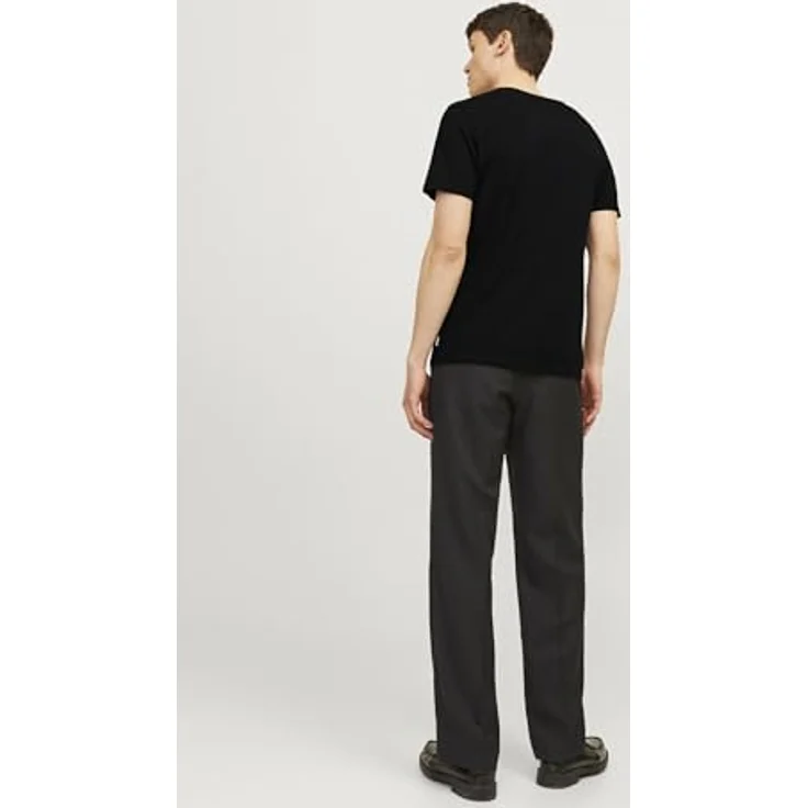Jack & Jones Basic V-Shirt für Herren, schwarzes Arbeitsshirt aus hochwertigem Jerseystoff, Größe XL – Bild 4