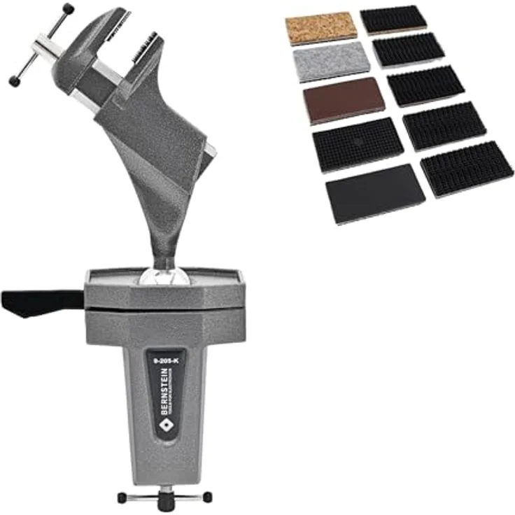 BERNSTEIN TOOLS FOR ELECTRONICS Gelenkschraubstock Kugelgelenk-Schraubstock SPANNFIX zum Anklemmen (Klett)+9-900-K50-SET, ergonomische Haltung, verschiedene Spannbacken, magnetische Anbringung – Bild 2