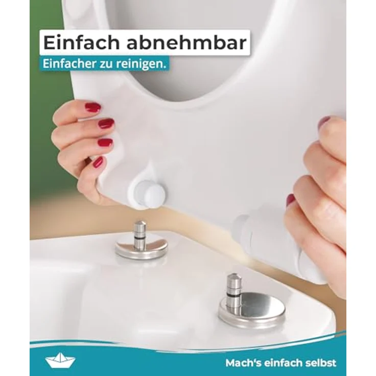 Calmwaters WC Sitz Halbzeitpause, Antibakteriell mit Absenkautomatik, 250 kg Tragkraft – Bild 6