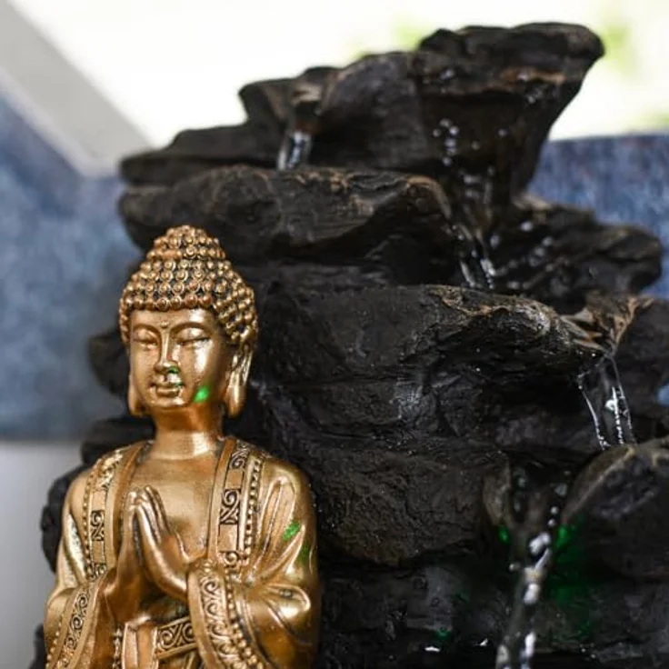 Zen'Light Shira Zimmerbrunnen mit Pumpe und LED-Beleuchtung, Kunstharz, Einheitsgröße – Bild 11
