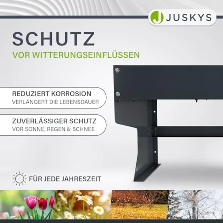 Juskys Mähroboter-Garage, BxTxH: 60x70x37 cm, mit Pflanzkasten, Schutz vor Witterung, verzinkter Stahl, Anthrazit – Bild 6