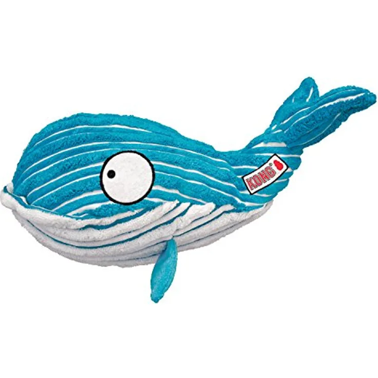 Kong Cuteseas Whale Soft Snuggly Squeaker Crinkle Fun Interactive Pet Toy Large