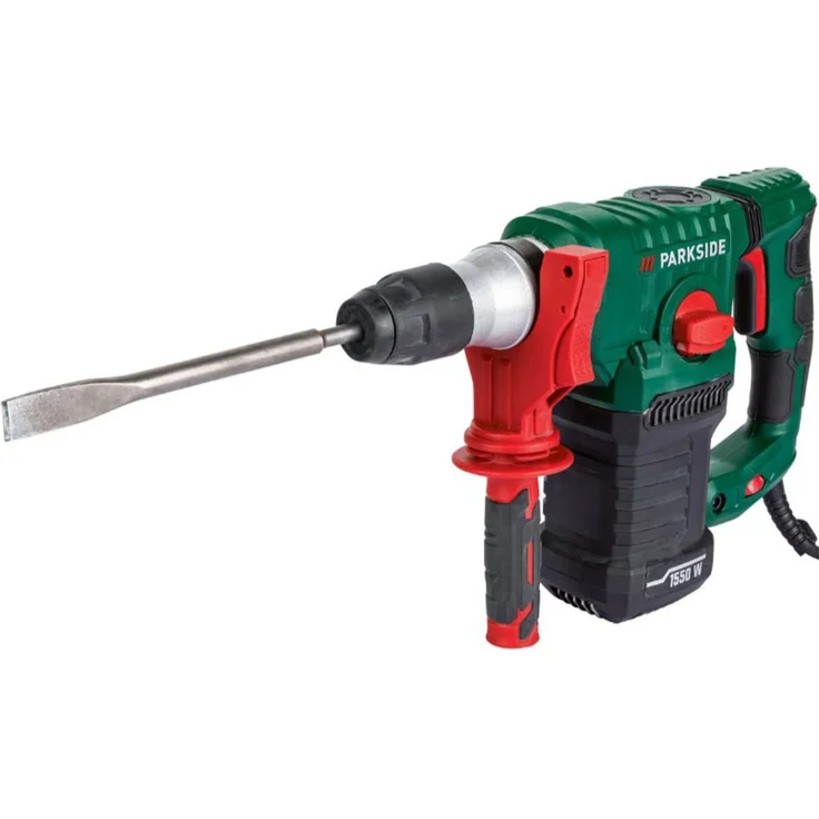 Parkside Bohrhammer / Meißelhammer PBH 1550, 5 J, 1550W, inkl. Bohrer- und Meißelset, 230 V, Schwarz – Bild 1