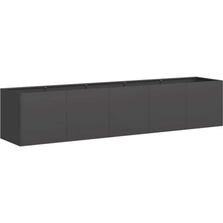 vidaXL Pflanzkübel Schwarz 200x40x40 cm Kaltgewalzter Stahl, Garten-Garten-Pflanzkübel mit viel Platz und erhöhter Stabilität – Bild 1