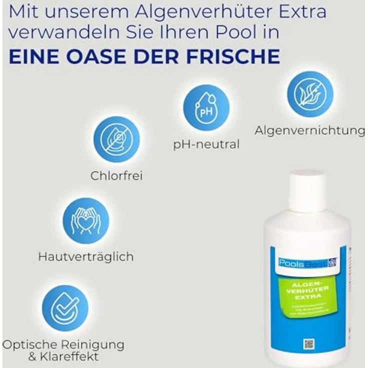 1 l - PoolsBest® Algenverhüter extra - hochkonzentriert & schaumfrei – Bild 5