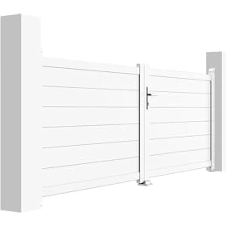 Casanoov Doppelflügeltor EIGER, Aluminium 3m, H.115cm, weiß, korrosionsbeständig, Zubehör inklusive – Bild 4