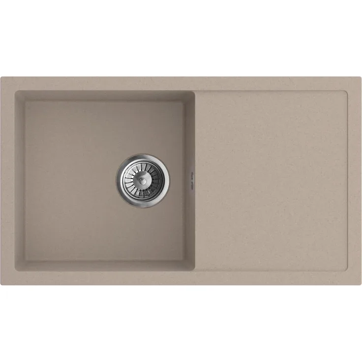 Axis Group Granitspüle ARIA 76, beige Einbauspüle mit kratzfester Oberfläche und platzsparendem Siphon, 76 x 44 cm