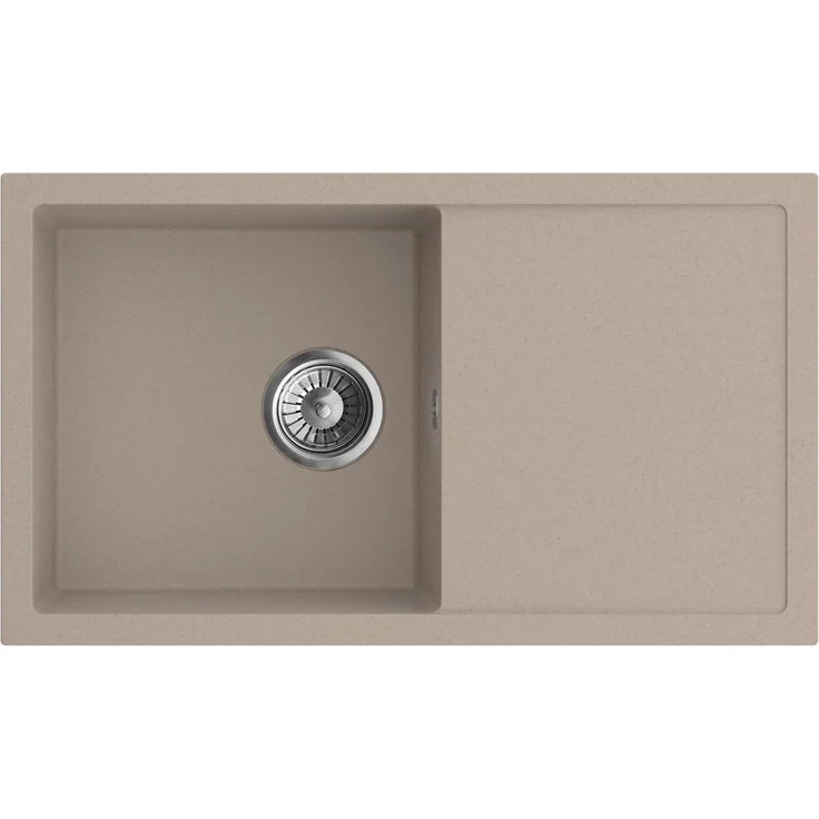 Axis Group Granitspüle ARIA 76, beige Einbauspüle mit kratzfester Oberfläche und platzsparendem Siphon, 76 x 44 cm