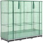 vidaXL Hochbeet mit Gewächshaus-Aufsatz Rattan-Optik 120x40x123 cm, Weiß