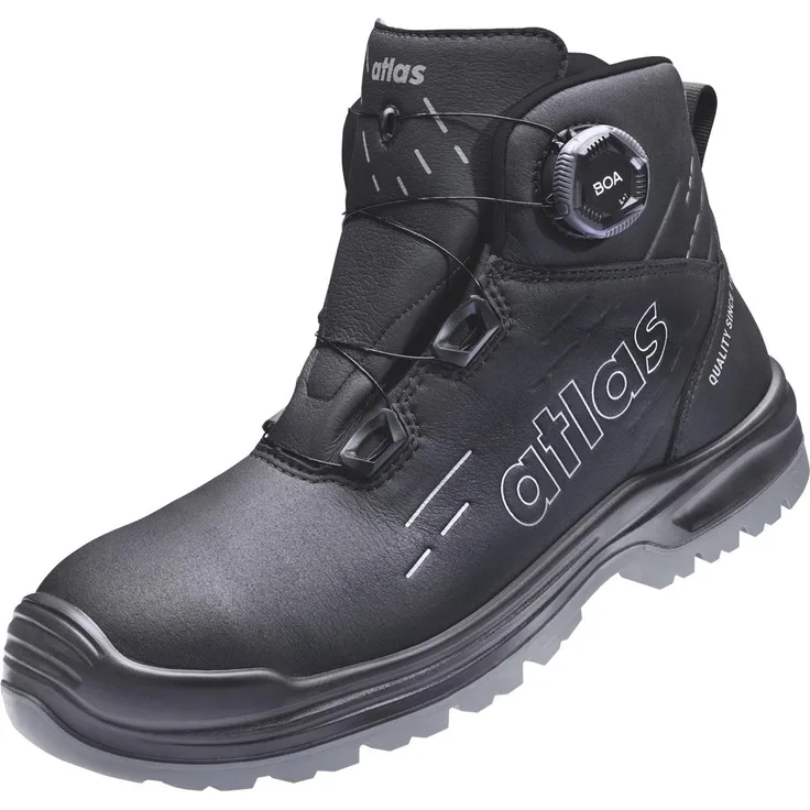 Atlas MAX 550 PRO BOA S3 ESD Sicherheitsschuh, schwarz, metallfrei, rutschhemmende Sohle, ergonomische Passform, Gr. 37