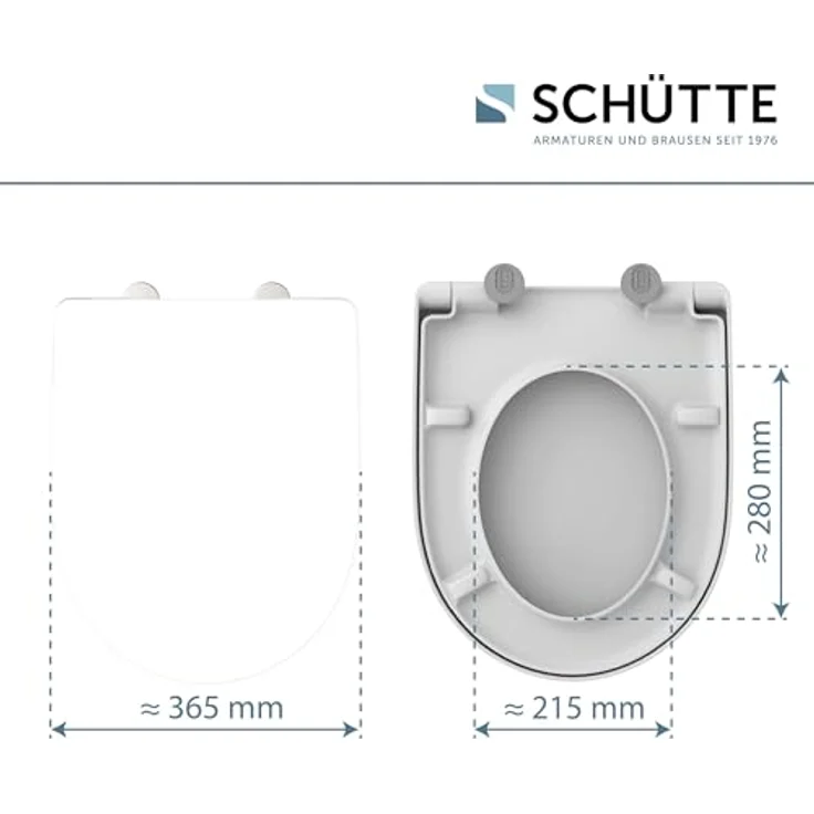 Schütte WC-Sitz D-Form Pro 7 Duroplast, Absenkautomatik und Schnellverschluss, weiß, bis 250 kg belastbar – Bild 2