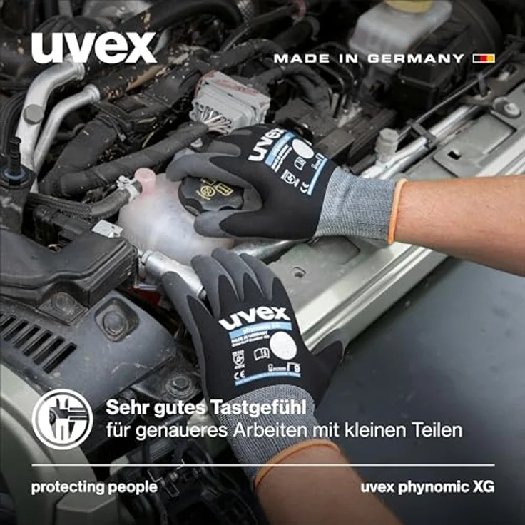 3 Paar uvex phynomic XG 60070 Arbeitshandschuhe Schutzhandschuhe Montagehandschuhe Griphandschuhe Gartenhandschuhe - EN388 - Größe: 10 XL – Bild 6
