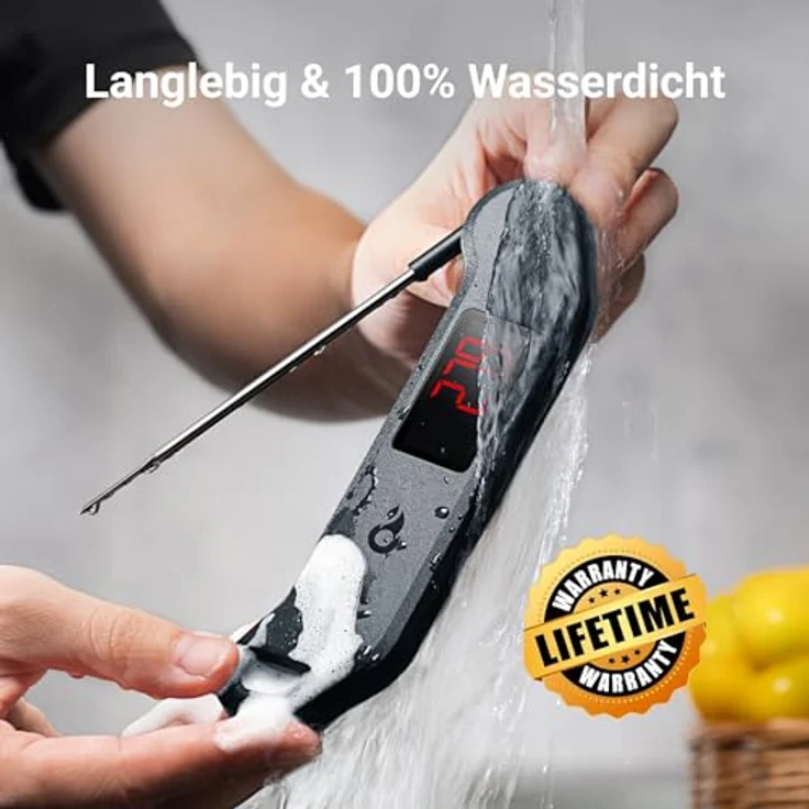 ThermoMaven F1 Stealth, Handthermometer für Grill und Küche, Temperaturbereich -50 °C bis 300 °C, wasserdicht IP67 – Bild 8