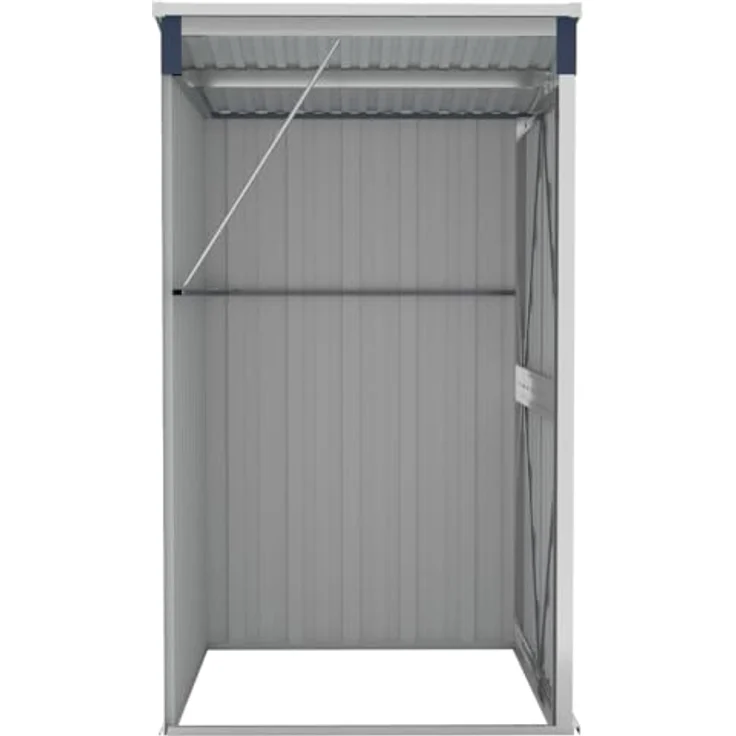 vidaXL Anbauschuppen Anthrazit 118x100x178 cm Verzinkter Stahl, Double Doors, Lockable Plastic Handle, Low Maintenance – Bild 6