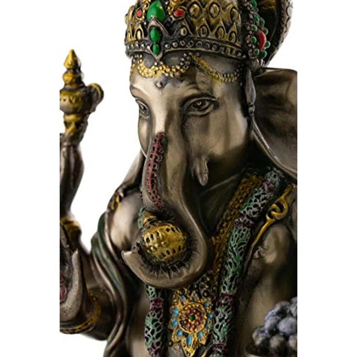 Ganesh (Ganesha) Hindu Elephant God of Success Real Bronze Powder Cast Statue, 7 1 4-inch by Veronese – Bild 5