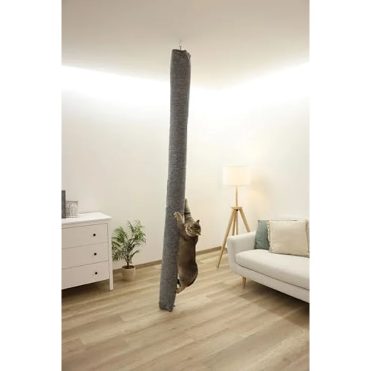 Kerbl Pet Klettersack Carpet für Katzen, grau, 16x16x240 cm, flexibel montierbar – Bild 5