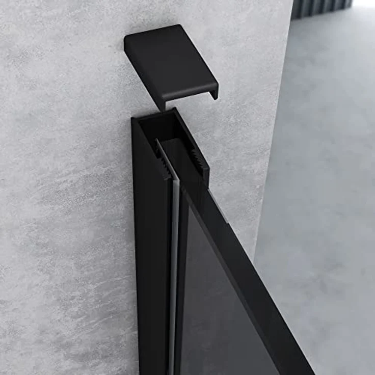 Mai & Mai Duschwand Bremen Schwarz Profil Glas Nano-Glas, 8mm ESG-Sicherheitsglas, variabler Wandabstand 70-120cm – Bild 5