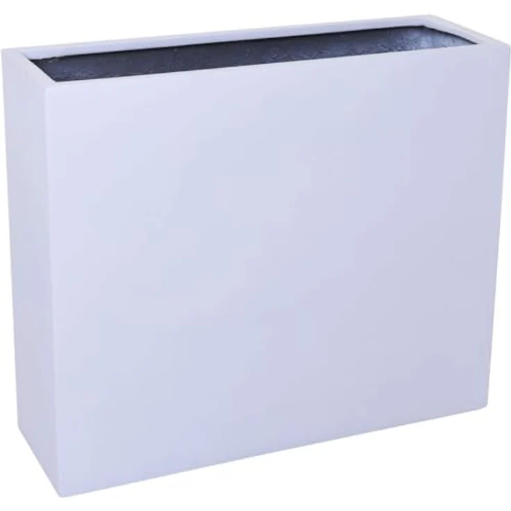 VIVANNO Pflanzkübel Fiberglas ELEMENTO auf Rollen, weiß matt, 88x30x75 cm, ideal als Raumteiler und Sichtschutz – Bild 1