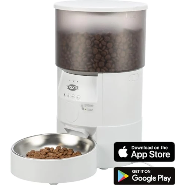 Trixie Automatic Food Dispenser TX-S Smart, 3L Futterautomat aus ABS, weiß, flexibler Betrieb über Stromnetz oder Batterien – Bild 2