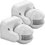 deleyCON 2X Infrarot Bewegungsmelder Aufputz Wandmontage Innen Außen Spritzwassergeschützt Neigbar 180° Arbeitsfeld 12m Reichweite Weiß, 2 Stück - Preisvergleich