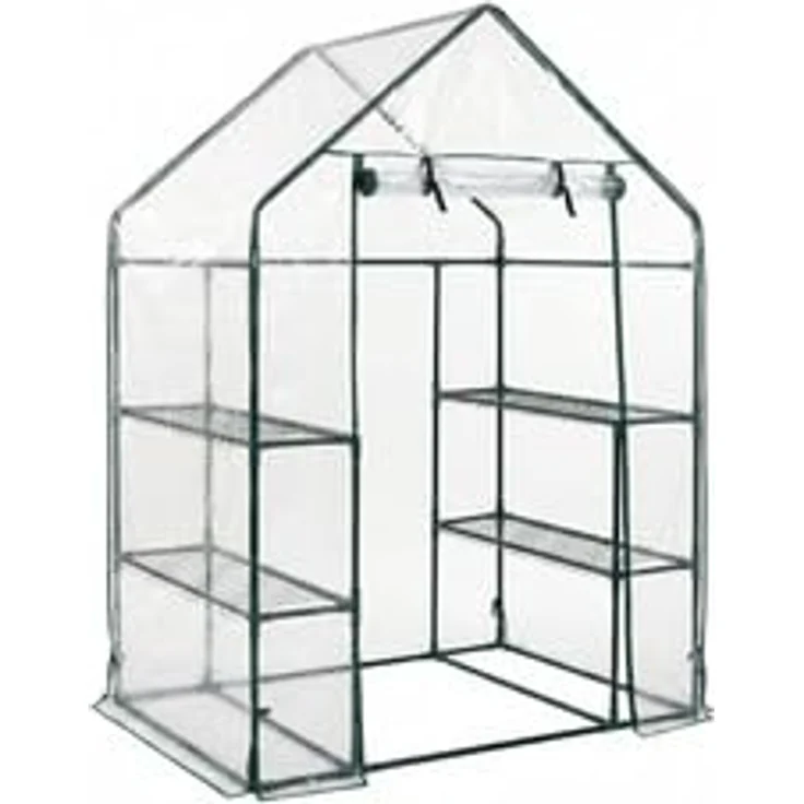 EDENIA Mini Folien Gewächshaus MIVA, freistehend mit 4 Regalen, transparente PVC-Folie, 143 x 73 x 195 cm – Bild 2