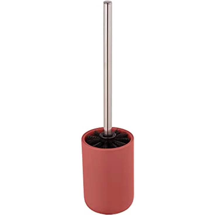 Allstar WC-Garnitur Olinda, Toilettenbürstenhalter in konischer Form, Bürstenhalter in mattiertem Finish, hergestellt aus Keramik, inkl. Toilettenbürste in Schwarz, Maße (B/T x H): Ø 9,5 x 40 cm, Rot