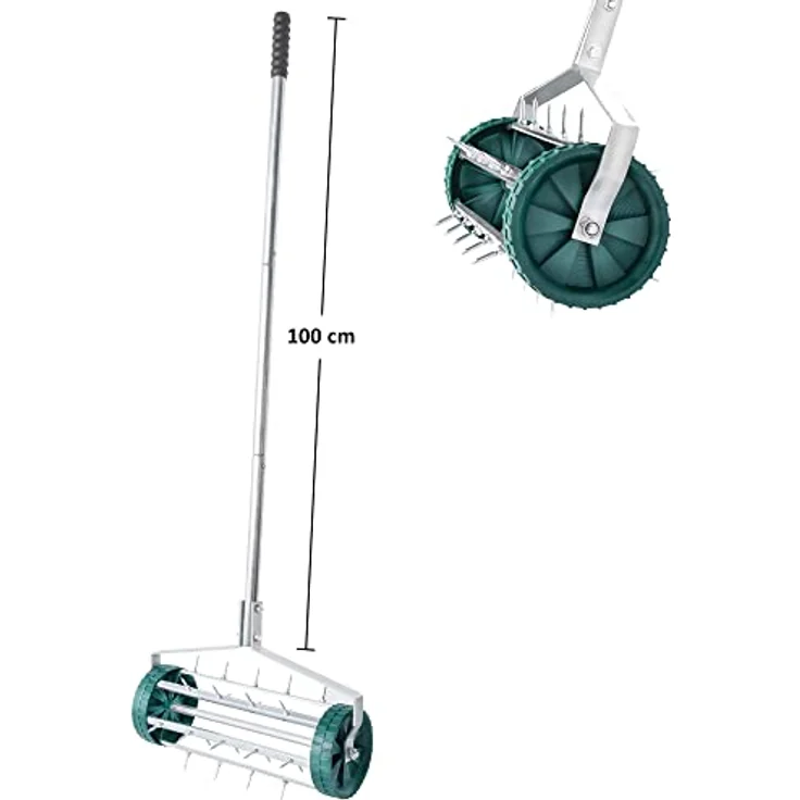 UPP Rasenlüfter, 42 cm Arbeitsbreite mit Lüfterwalze, Kunststoffgehäuse, 27 Stahlfederzinken – Bild 4