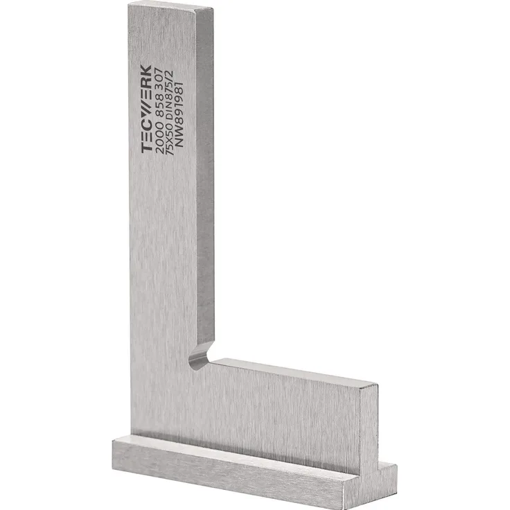 Tecwerk Winkelmesser DIN 875/II, Präzisionsdesign aus Stahl mit plan geschliffenen Oberflächen für Inspektionsarbeiten