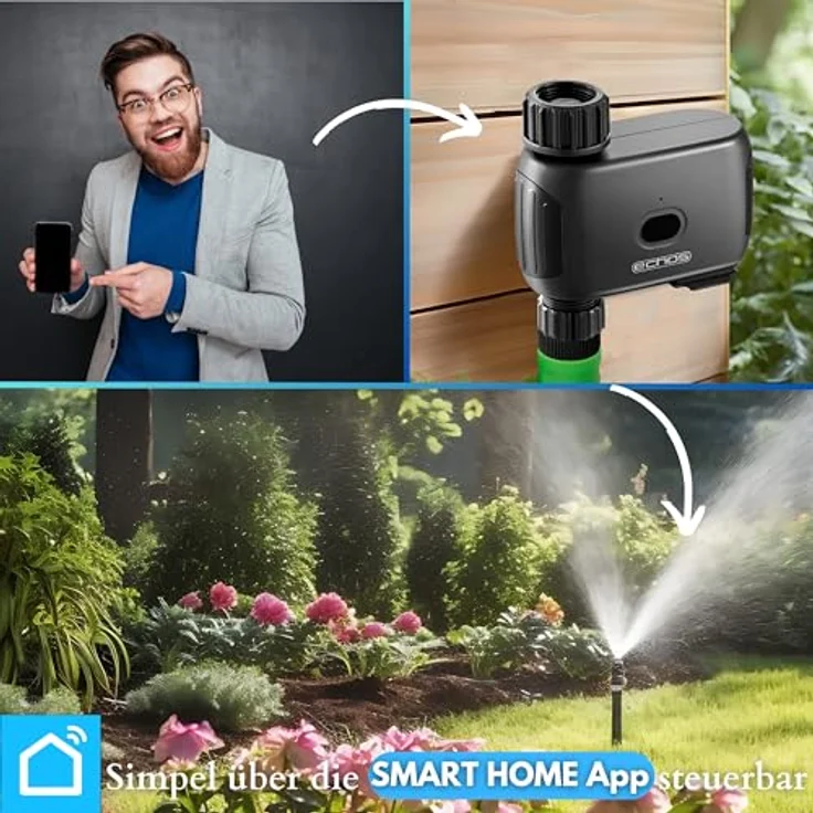 echos Bewässerungscomputer Eco-4103, 15m Reichweite, Wochentimer, wetterangepasste Steuerung, IP55, Alexa/Google kompatibel – Bild 2