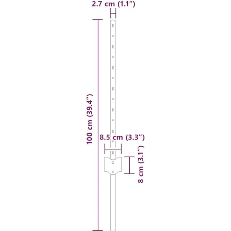 vidaXL Zaunpfosten Set, 11-teiliges U-Kanal System aus pulverbeschichtetem Stahl, grün, 60 cm – Bild 6