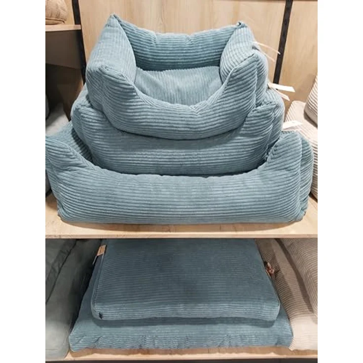 Flamingo Rechteckiges Velutto-Körbchen Blau – 100 x 80 cm, luxuriöser Komfort für mittelgroße bis große Hunde – Bild 4