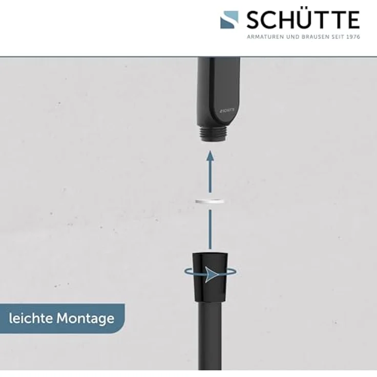 Schütte Stangenbrause-Set KARIBIK, 78,5 cm, 3 Strahlarten, höhenverstellbar, Antikalk-Beschichtung, wassersparend, schwarz matt – Bild 7