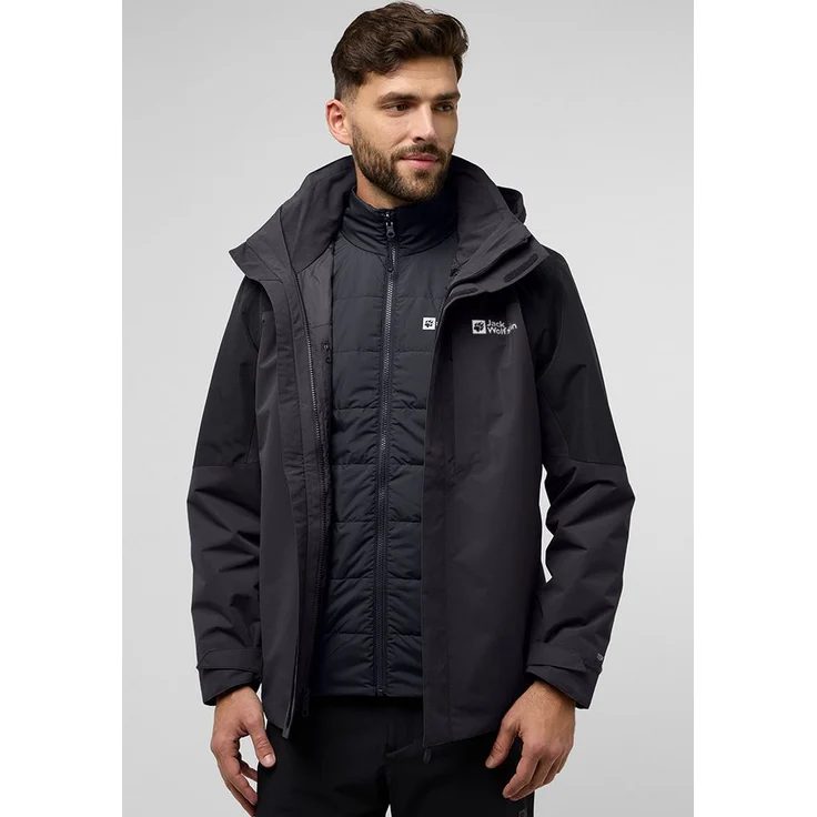 "Jack Wolfskin 3-in-1-Funktionsjacke ROMBERG 3IN1 JKT M, wasserdicht, winddicht, atmungsaktiv, TEXAPORE CORE, PRIMALOFT BLACK RISE, nachhaltig, blau" – Bild 1