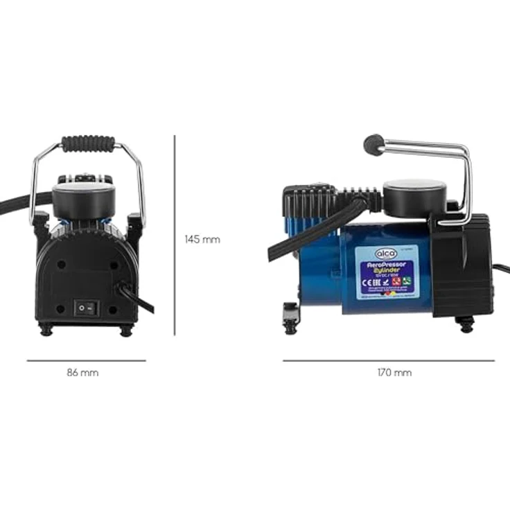 alca® Auto Kompressor mini elektrische Luftpumpe, 12V Luftkompressor, 21 bar, Zigarettenanzünder, blau – Bild 4