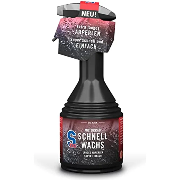 DR WACK Dr. Wack S100 Motorrad Schnellwachs, 500 ml, Hydrophobie-Formel für schnellen Lackschutz und spiegelnden Glanz
