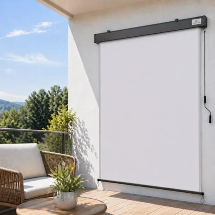 Strattore Ausziehbare Senkrechtmarkise - Vertikalmarkise 120 x 250 cm - Hellgrau – Bild 3