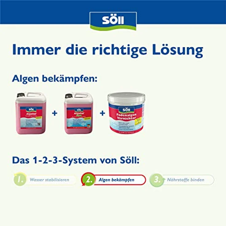 Söll Algenentferner 1 Liter Algosol für 20 Qbm Teichwasser – Bild 7