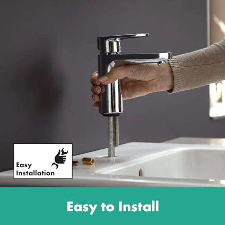 hansgrohe Vernis Blend, Spültischarmatur mit Zugstangen-Ablaufgarnitur, EcoSmart und Air Power Technologie – Bild 8