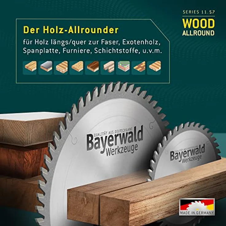 Bayerwald - HM Kreissägeblatt - Ø 165 x 1.8 x 20 | Z=36 WZ | Serie 11.57 - geringe Schnittbreite, ideal für Akku-Kreissägen – Bild 3