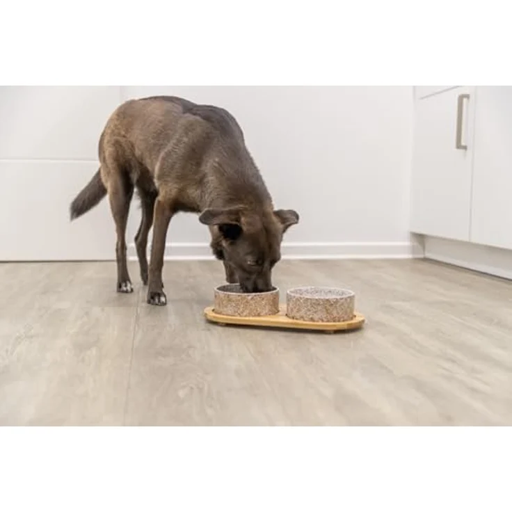 TRIXIE Hundenapf-Set 800 ml Keramik/Bambus - praktischer Fressnapf für kleine und mittelgroße Hunde ø16 cm, robust und spülmaschinenfest - 24829 – Bild 5