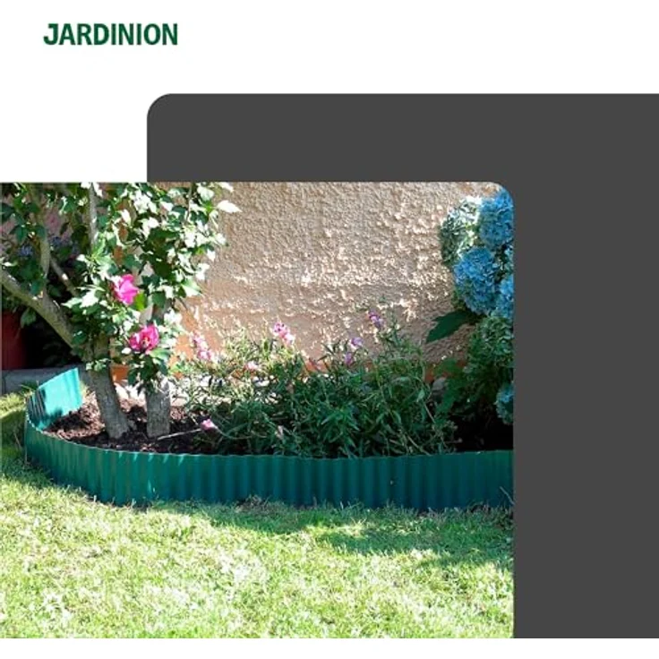 Jardinion Rasenkante, 9m Beeteinfassung aus schlagfestem PET, witterungs- und UV-beständig, Wurzelsperre für Gartenbeet und Rasen – Bild 6