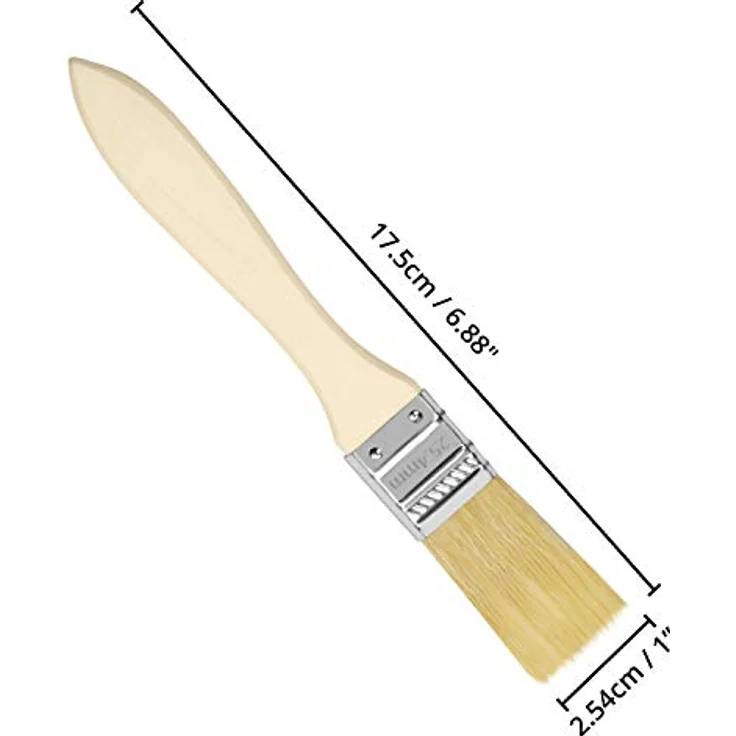 Kurtzy Pinselset (72 STK) - 2,54 cm Profi Malerpinsel mit Holzgriff, Pinsel Set für Farben, Lack, Beizen, Klebstoffe - Flachpinsel, Lasurpinsel, Lackpinsel für Malerbedarf, Streichen, DIY – Bild 2