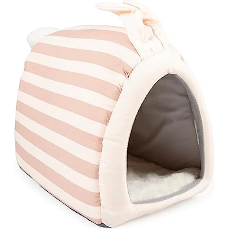 duvoplus Striped Kaninchenhaus, Plüsch, 23 x 32 x 30 cm, Mehrfarbig für Kleintiere – Bild 3