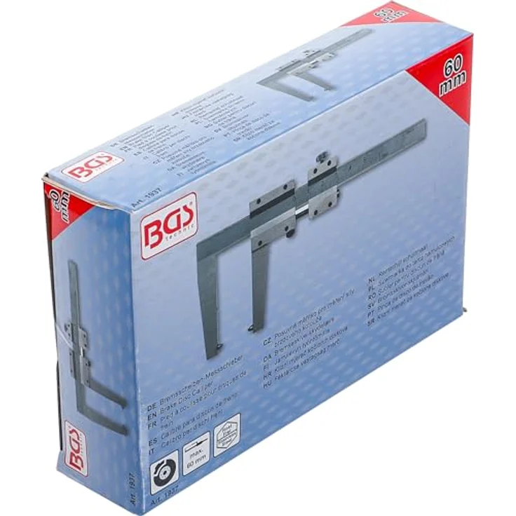 BGS TECHNIC Bremsscheiben-Messschieber, Edelstahl, Messbereich 60 mm, in Kunststoffkassette – Bild 8
